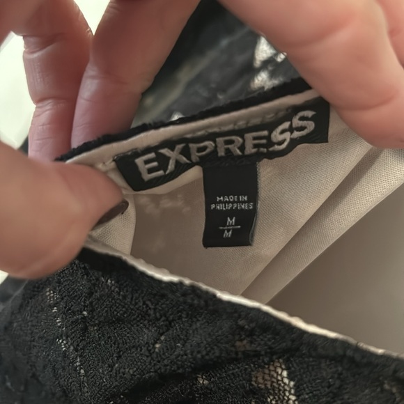 Express Black Long Sleeve Lace Dress - Picture 6 of 6